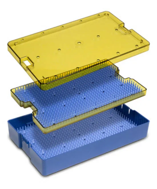 PST Instrument Microsurgery Tray - Base, Insert Tray, Lid and 2 x Mats 15.2 x 25.4 x 3.8 cm
