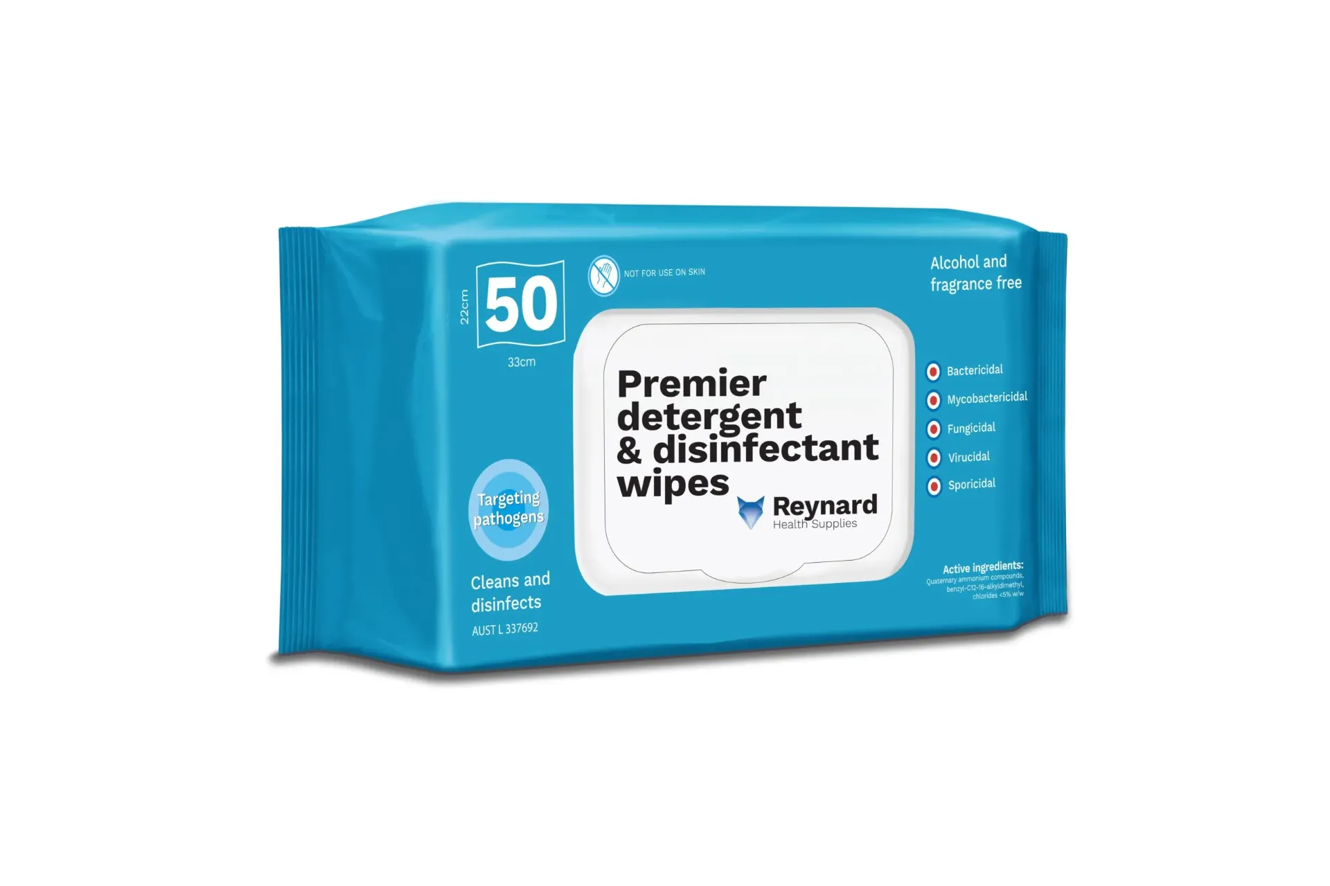 Reynard Premier Detergent & Disinfectant Wipes