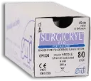 SMI Surgicryl 910 - 5/0 Suture, side cutting spatula 1/4 circle double-armed 8mm needle, 45cm length (Box of 12)